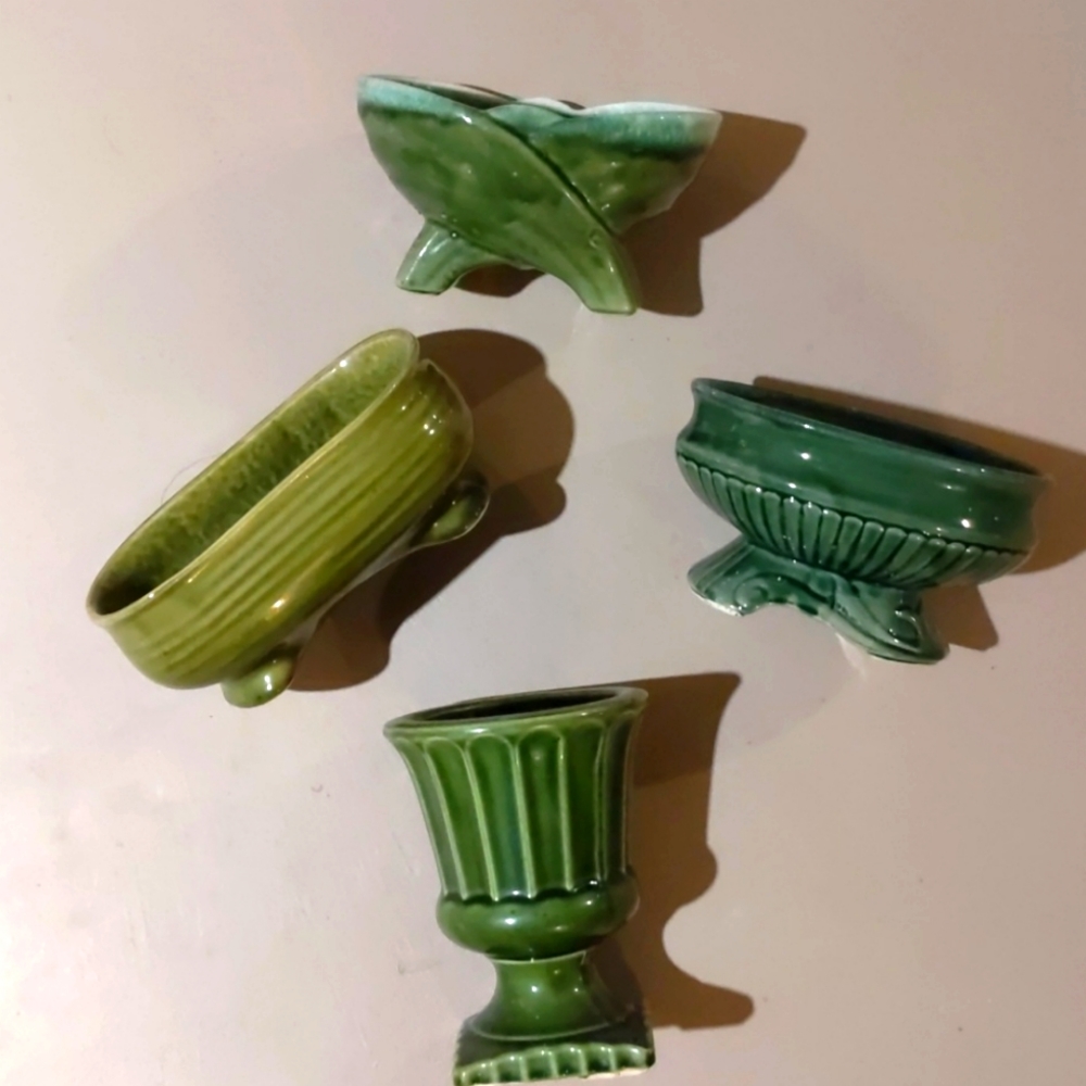 Green Pottery Planters